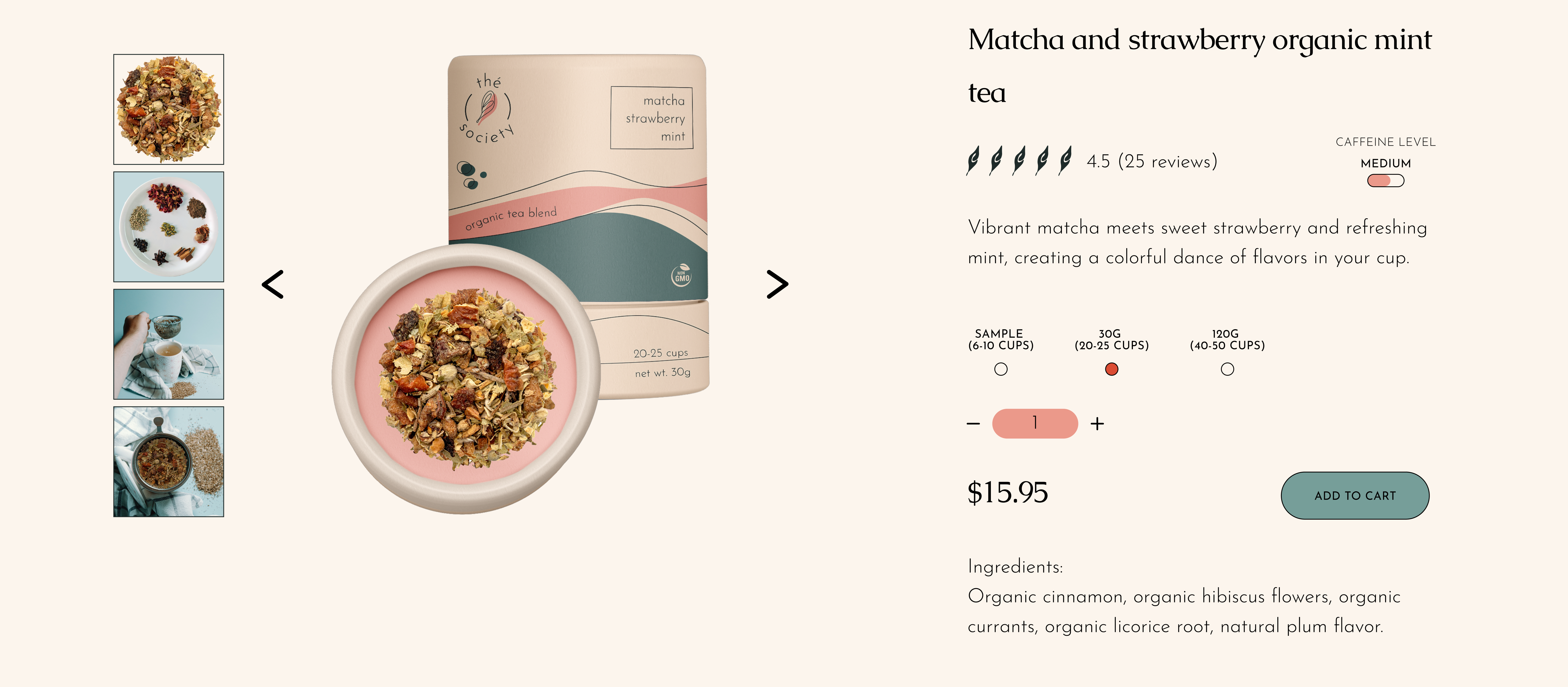Product page UI
